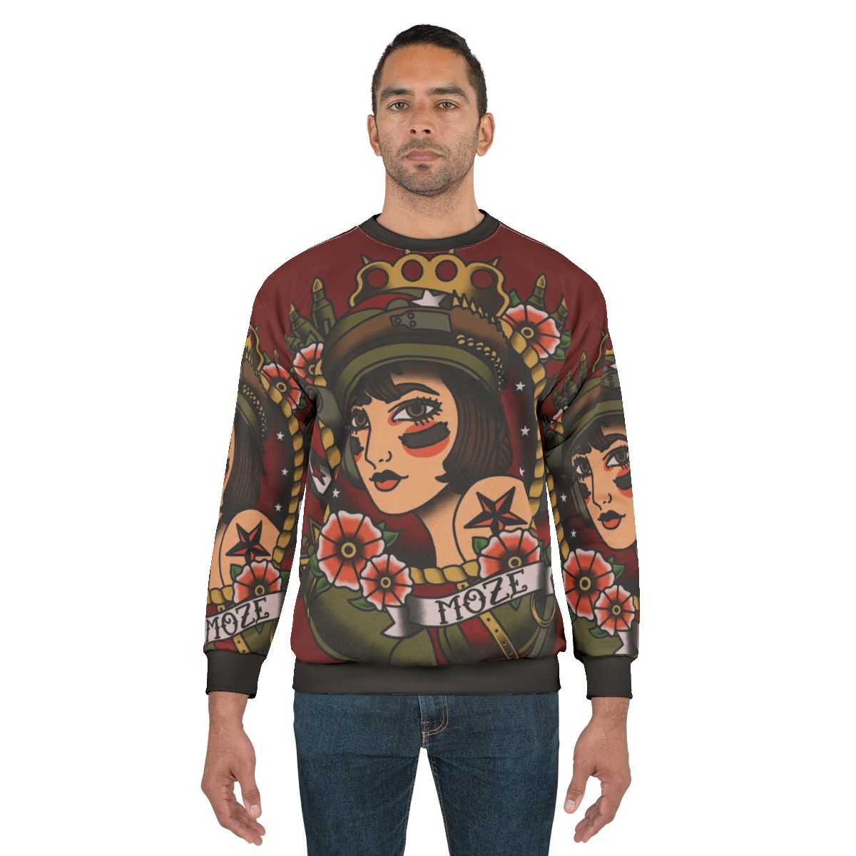 1920s tattoo style Moze Borderlands sweatshirt
