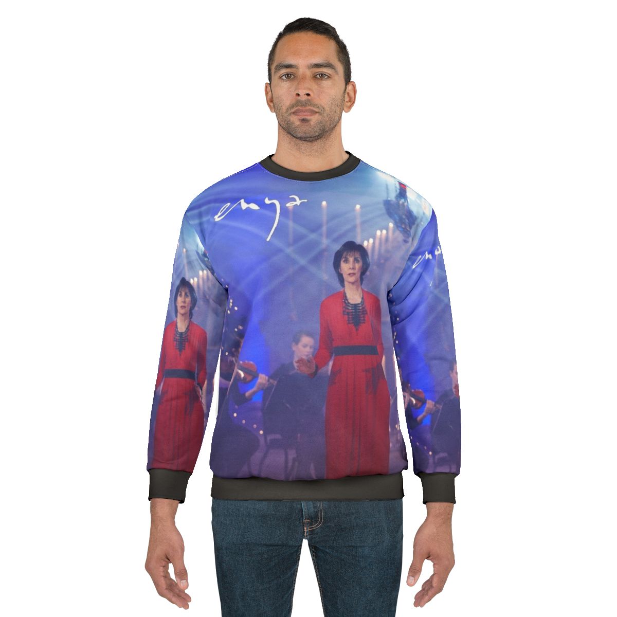 Enya Christmas sweatshirt with festive holiday design