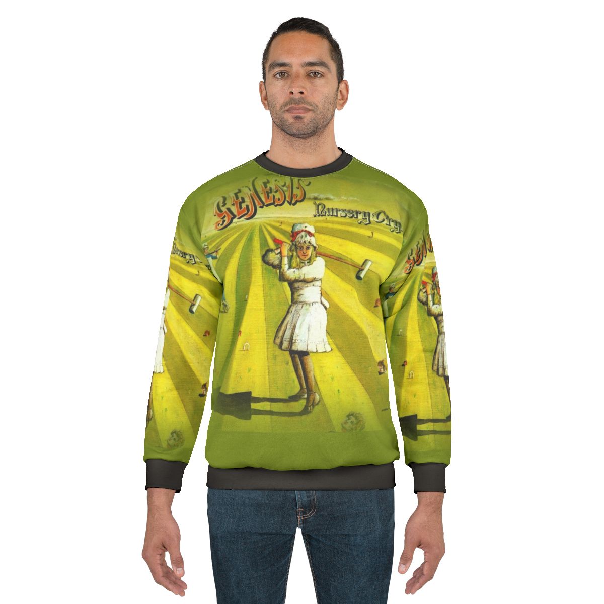 Retro "Nursery Crime" sweatshirt with Genesis band logo