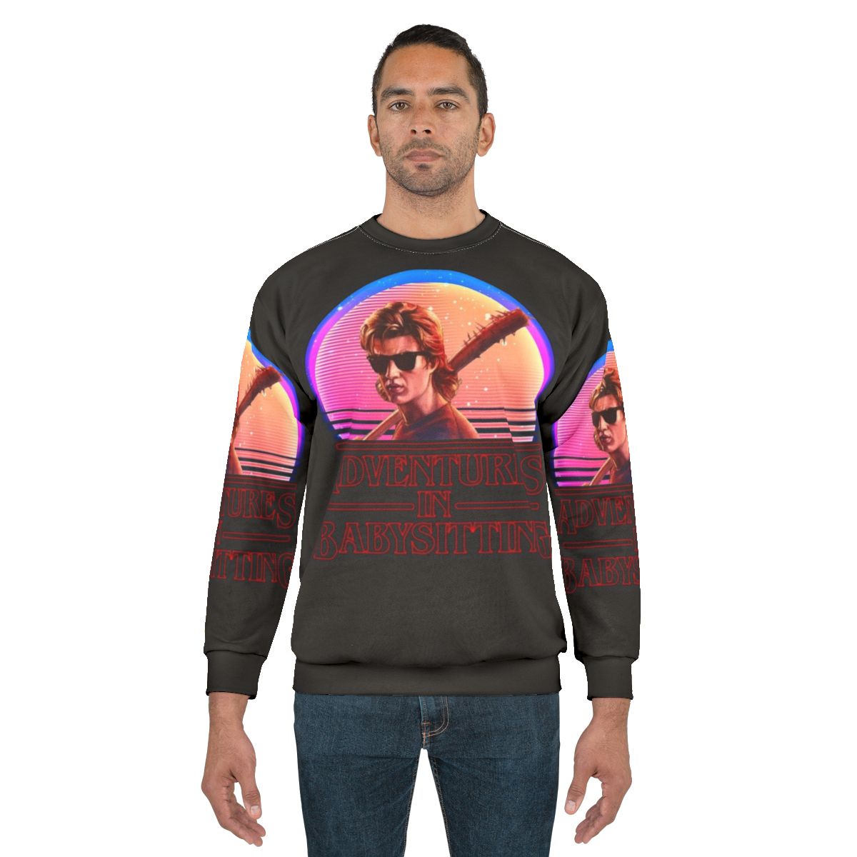 Adventures in Babysitting Parody Sweatshirt with Stranger Things Inspired Design