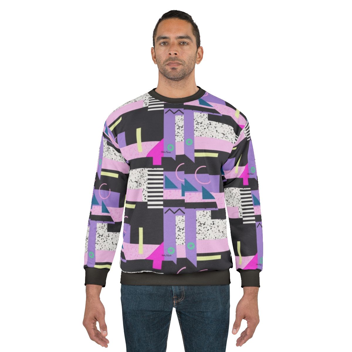 Aesthetic 90s Retro Sweatshirt with Repeating Pattern