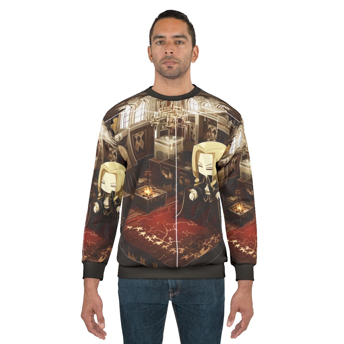 Alucard Terrarium Castlevania Sweatshirt featuring a silhouette design of the iconic vampire character
