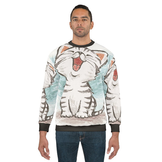 American Shorthair Cat Wearing Happy Sweatshirt
