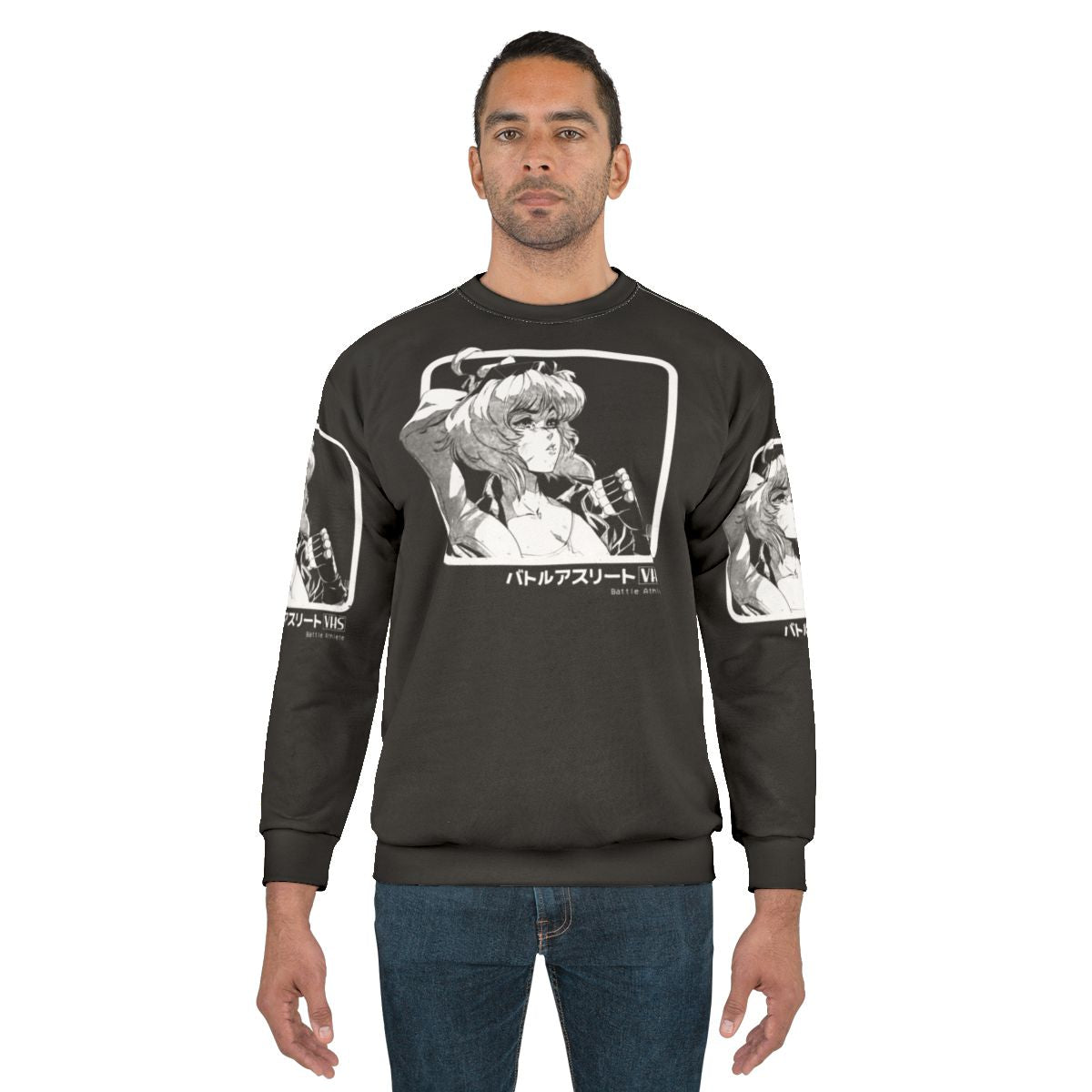 Retro gaming sweatshirt with anime-inspired graphic design