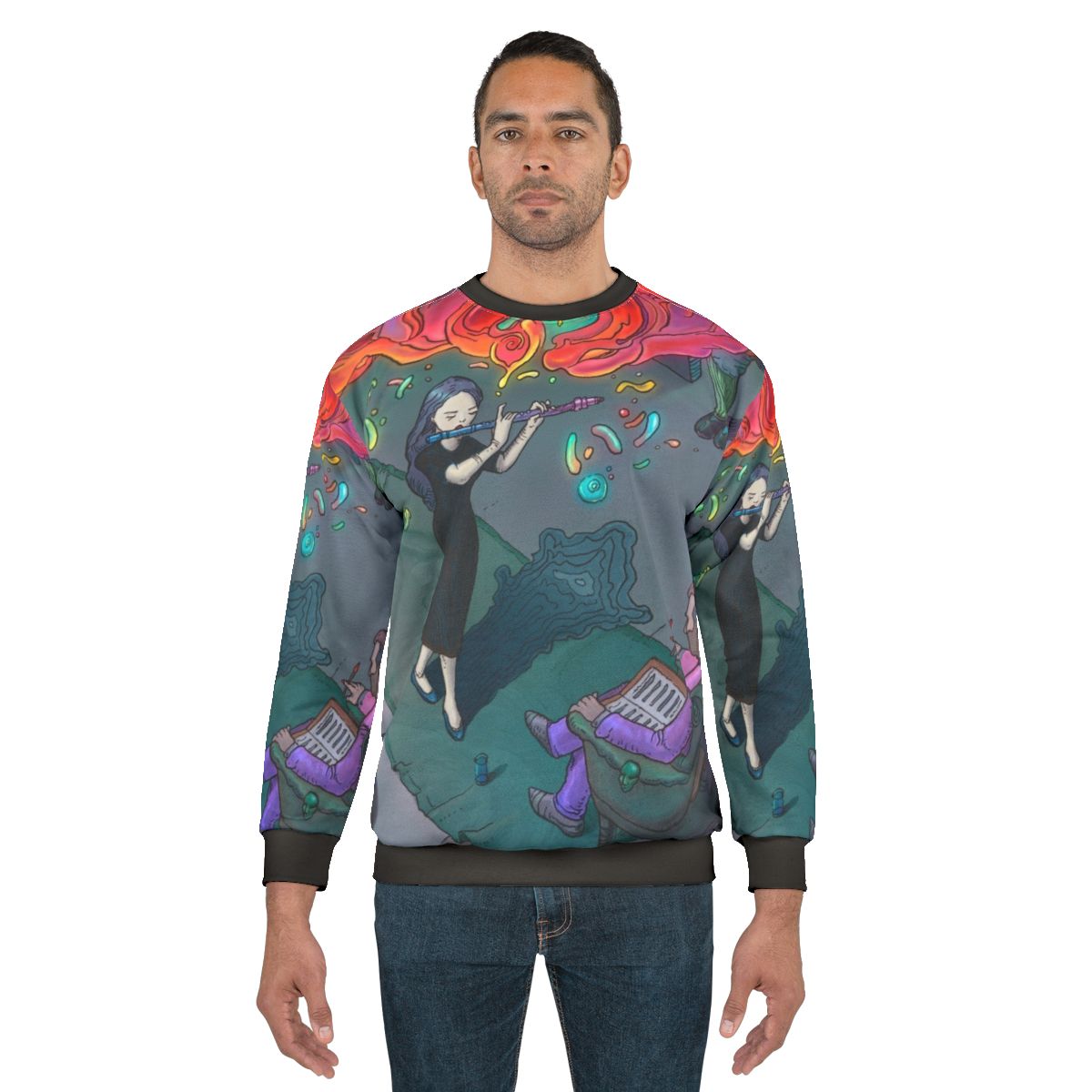 Moebius lineart design audition sweatshirt for flute musicians