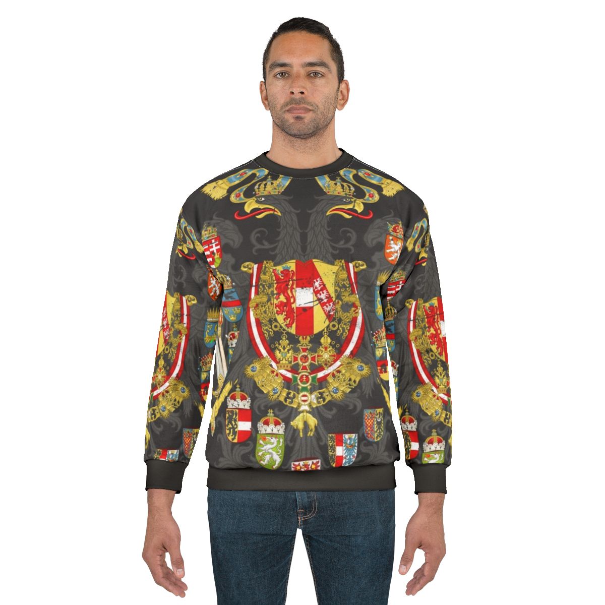 Austrian Empire flag sweatshirt with eagle and coat of arms