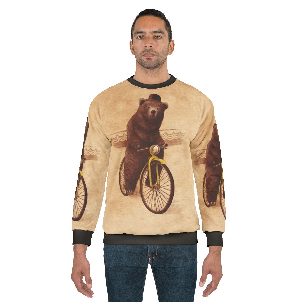 Barnabus vintage bear sweatshirt with cycling and circus design