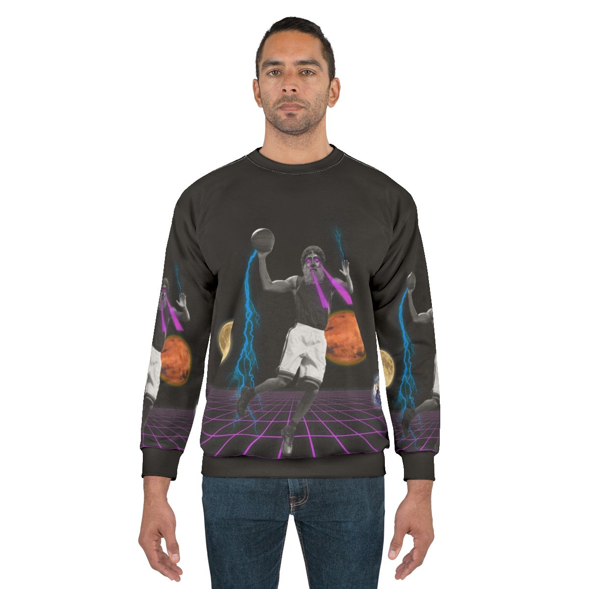 Retro Greek God Zeus Basketball Sweatshirt