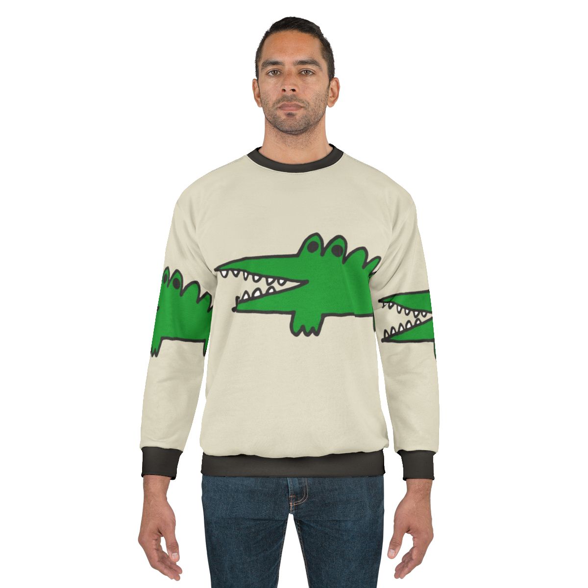 Vintage cartoon alligator sweatshirt with "Big Challenges" design