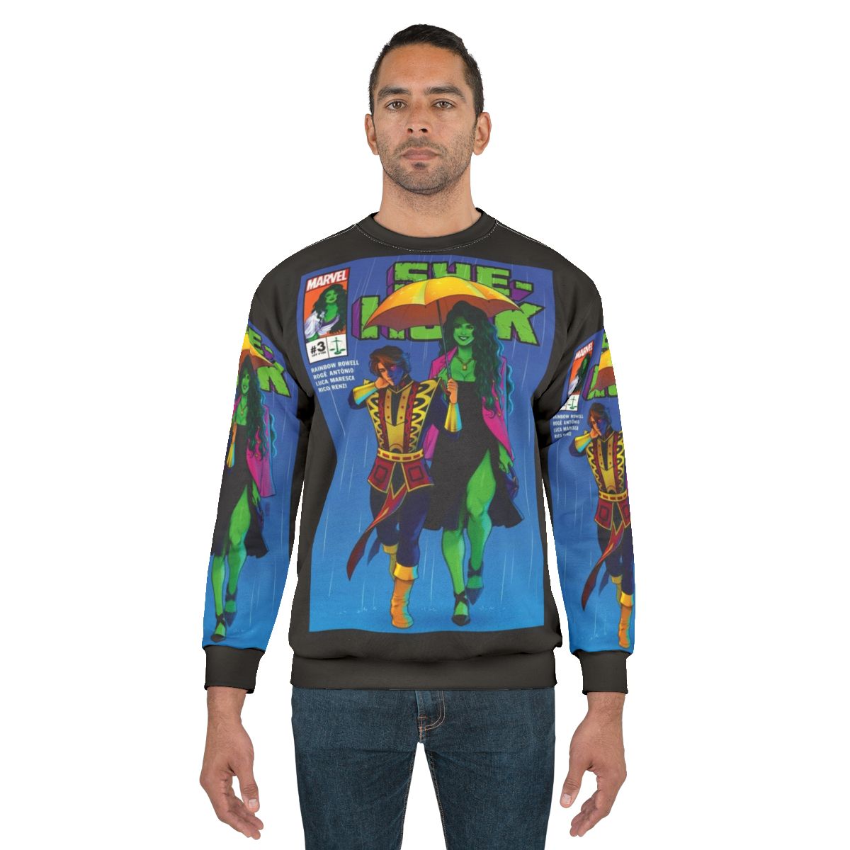 Big Green Hero Cover Sweatshirt featuring fantasy film character