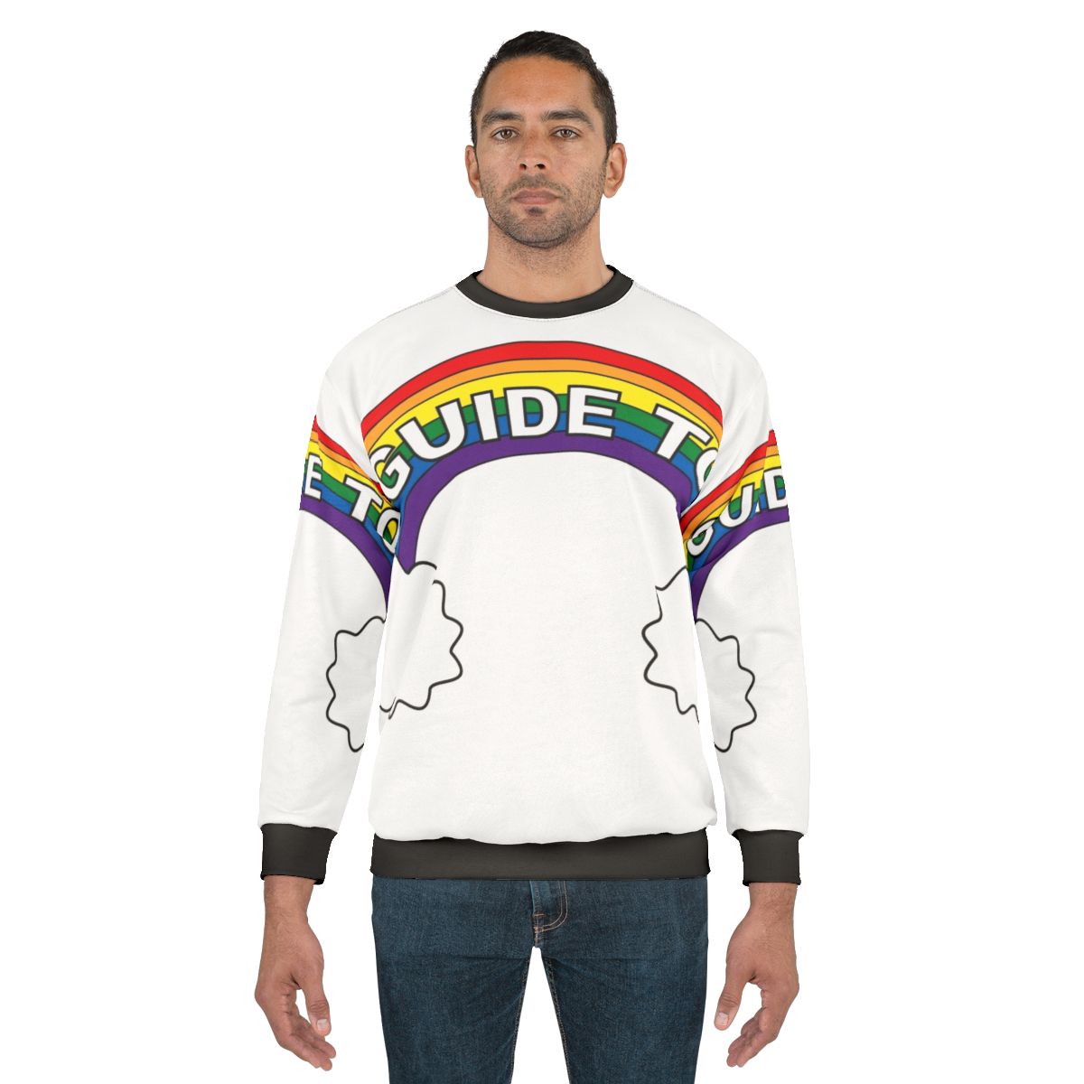 Colorful Big Mouth Netflix Sweatshirt with Rainbow and Cloud Design