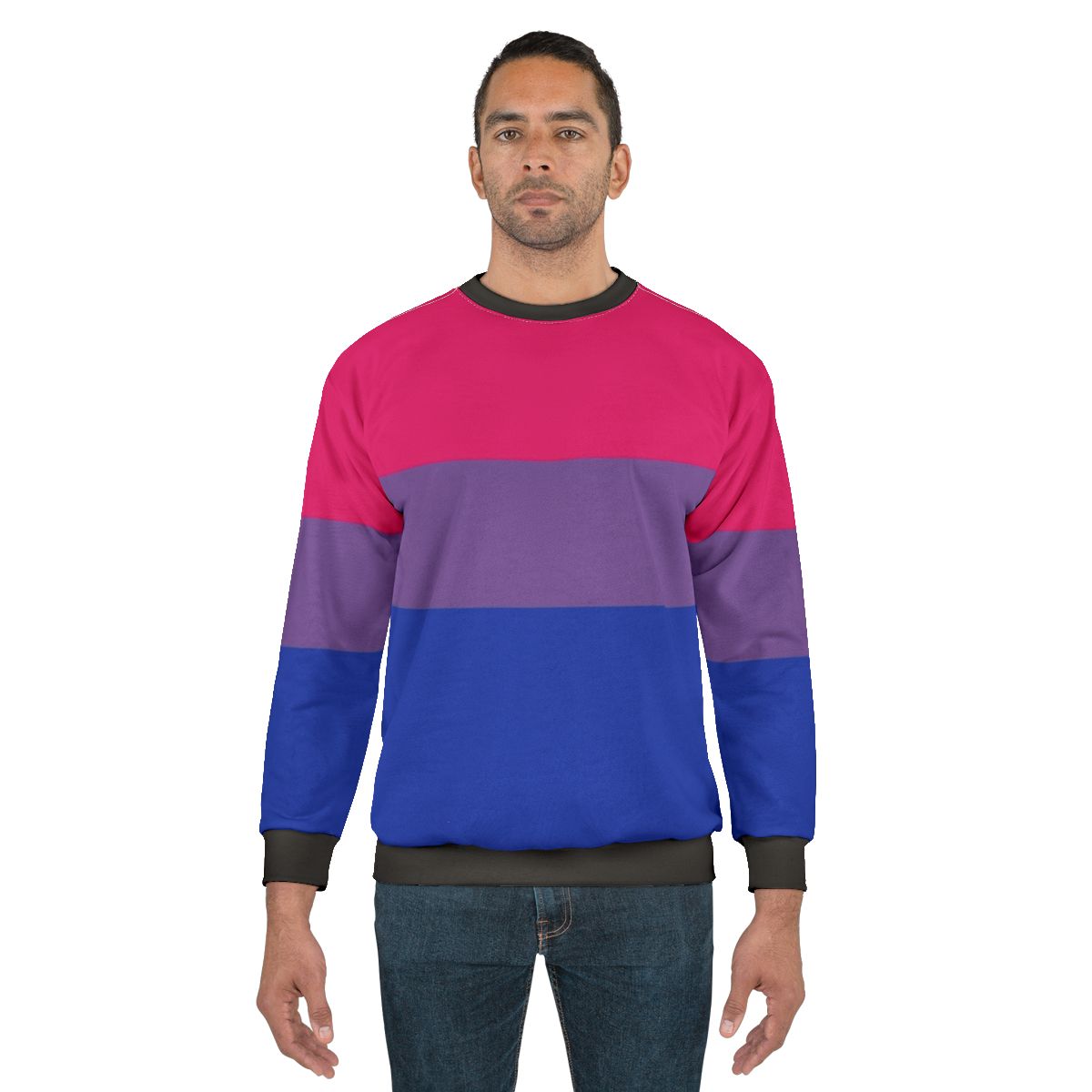 Bisexual pride flag sweatshirt with rainbow colors