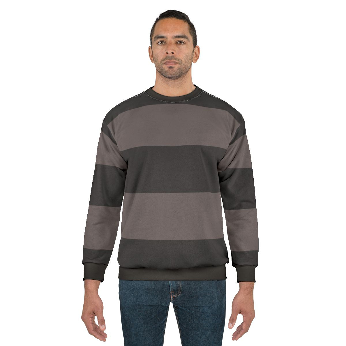 Black and Grey Striped Minimalist Fashion Sweatshirt