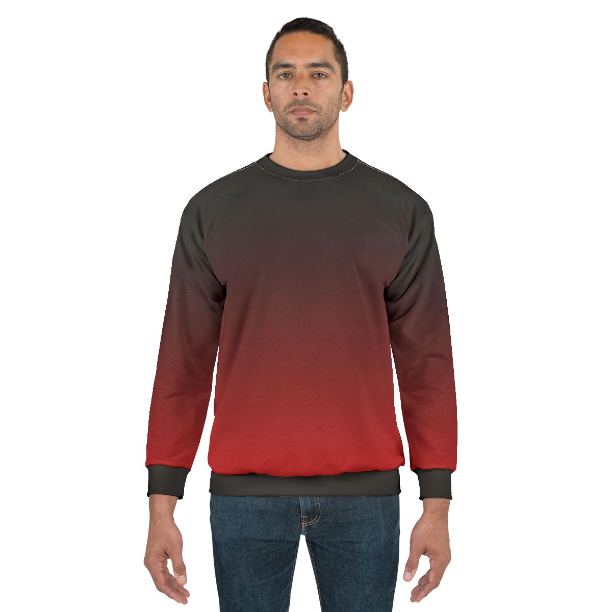 Black to red gradient ombre sweatshirt