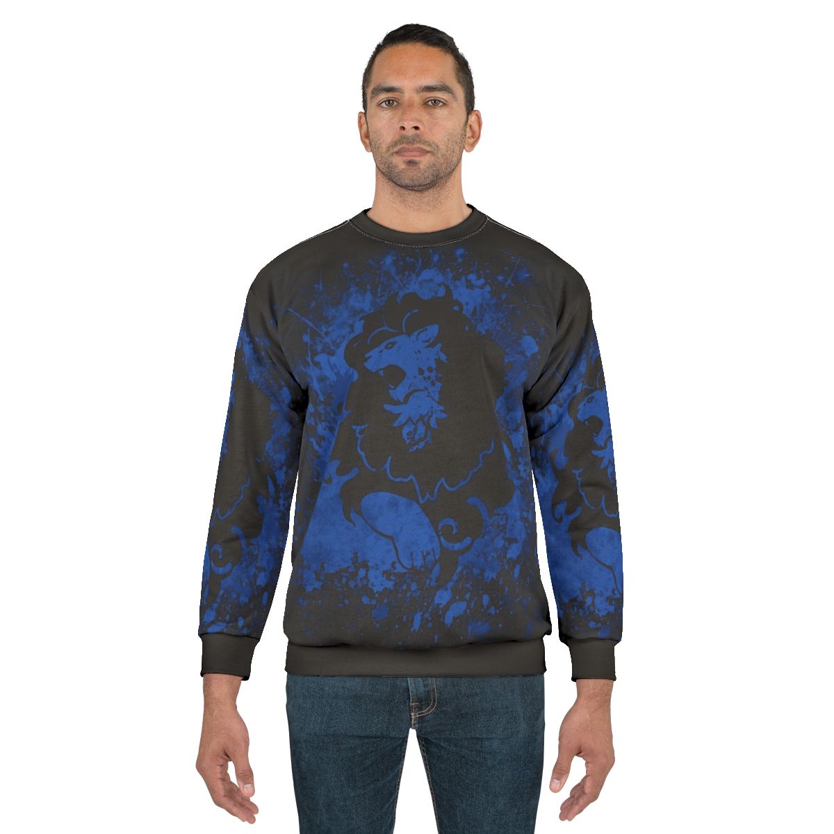 Blue Lion Splatter Fire Emblem Themed Sweatshirt