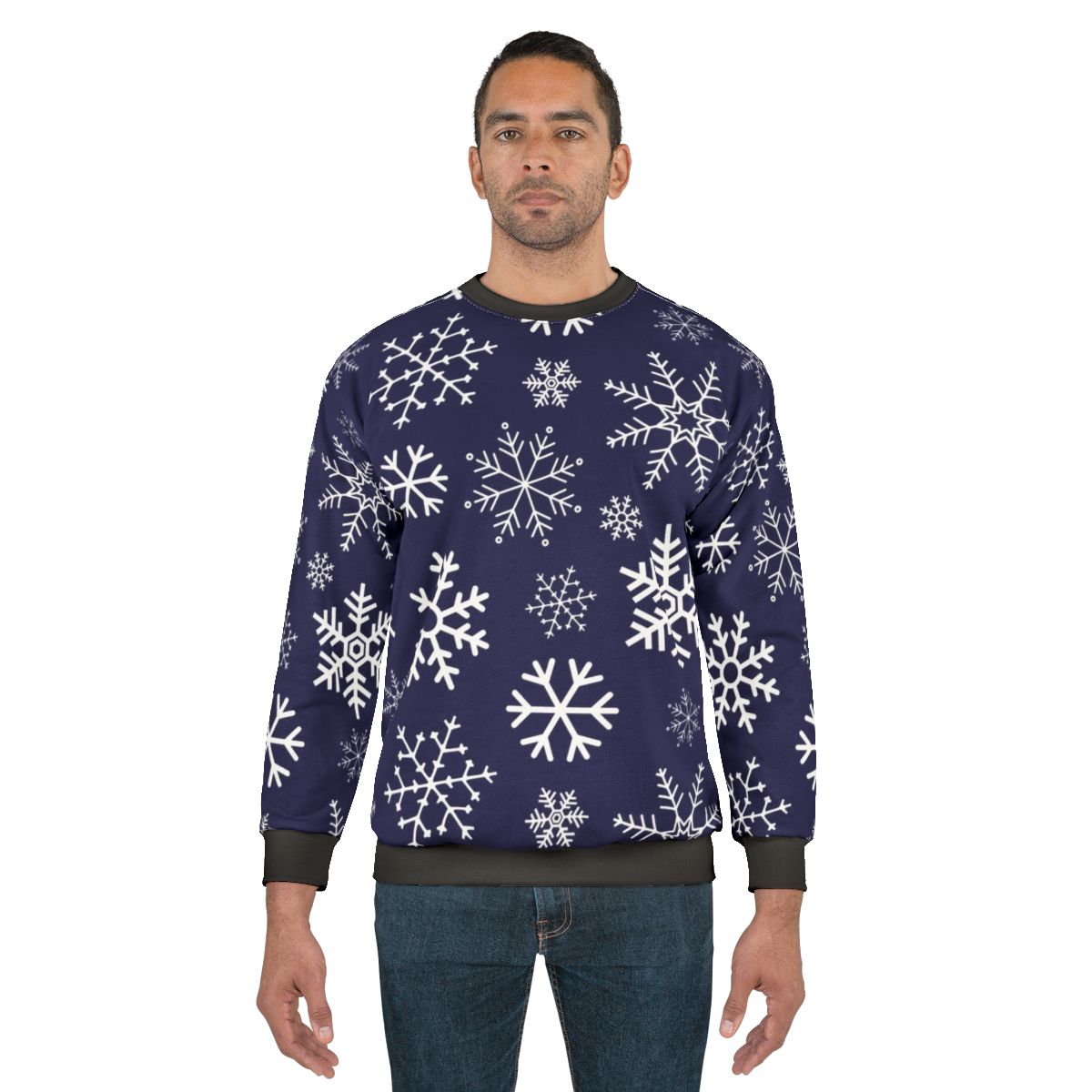 Blue Winter Snowflake Pattern Sweatshirt