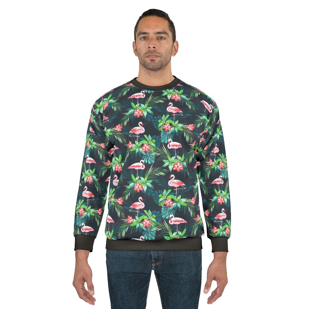 Bright flamingo pattern sweatshirt
