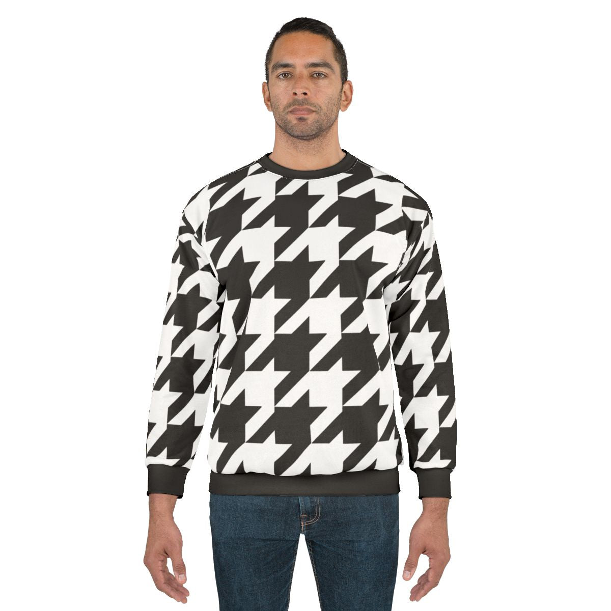 Classic houndstooth pattern sweatshirt
