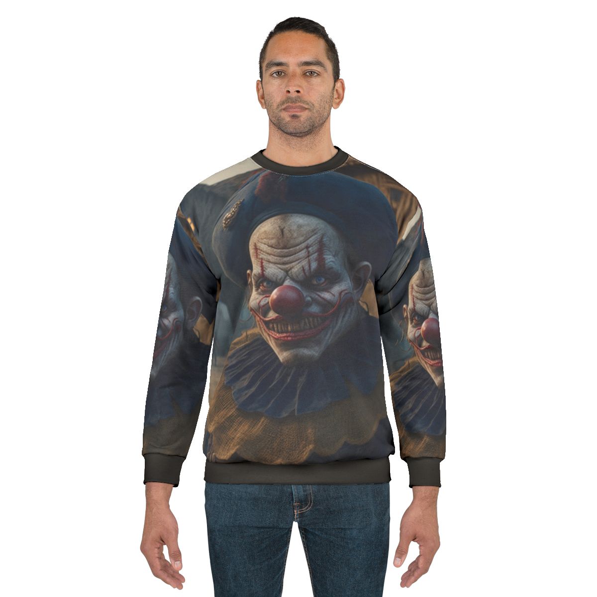 Creepy clown sinister sweatshirt