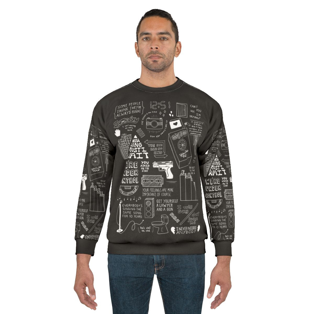 The Strokes Collage Black and White Sweatshirt