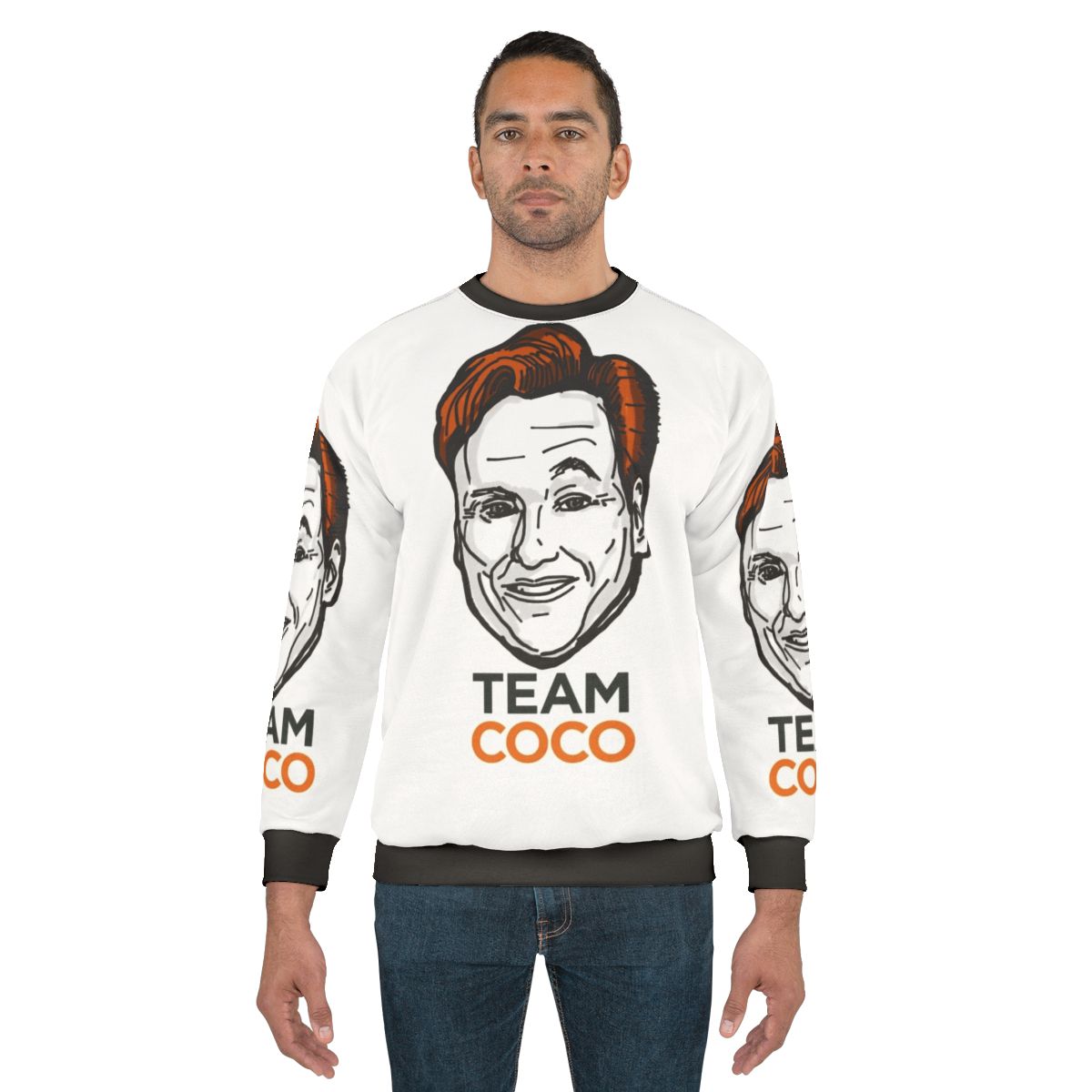 Conan O'Brien Team Coco Smiles Eyebrows Sweatshirt