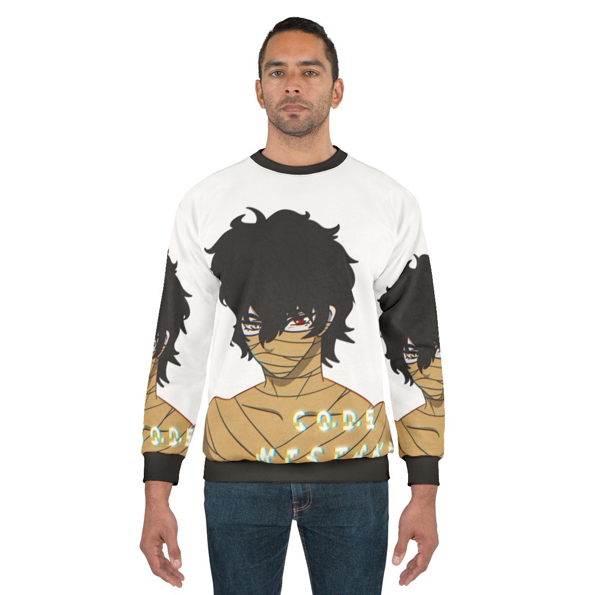 Corpse Code Mistake Sweatshirt with Anime Peeker Design