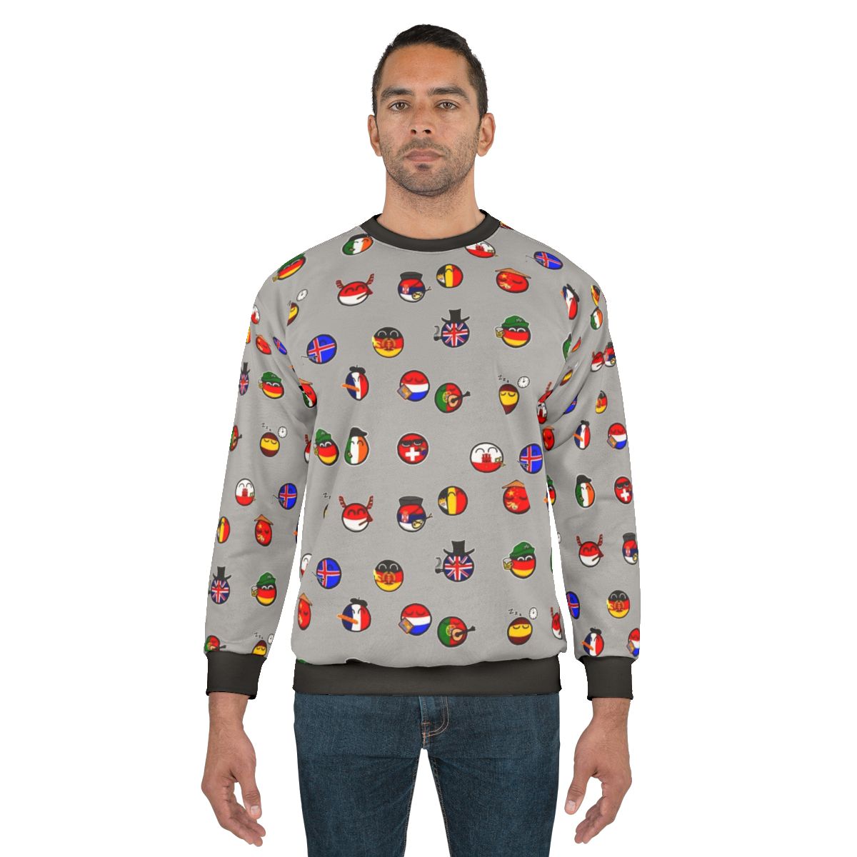 Countryballs Sweatshirt featuring a meme design of country balls