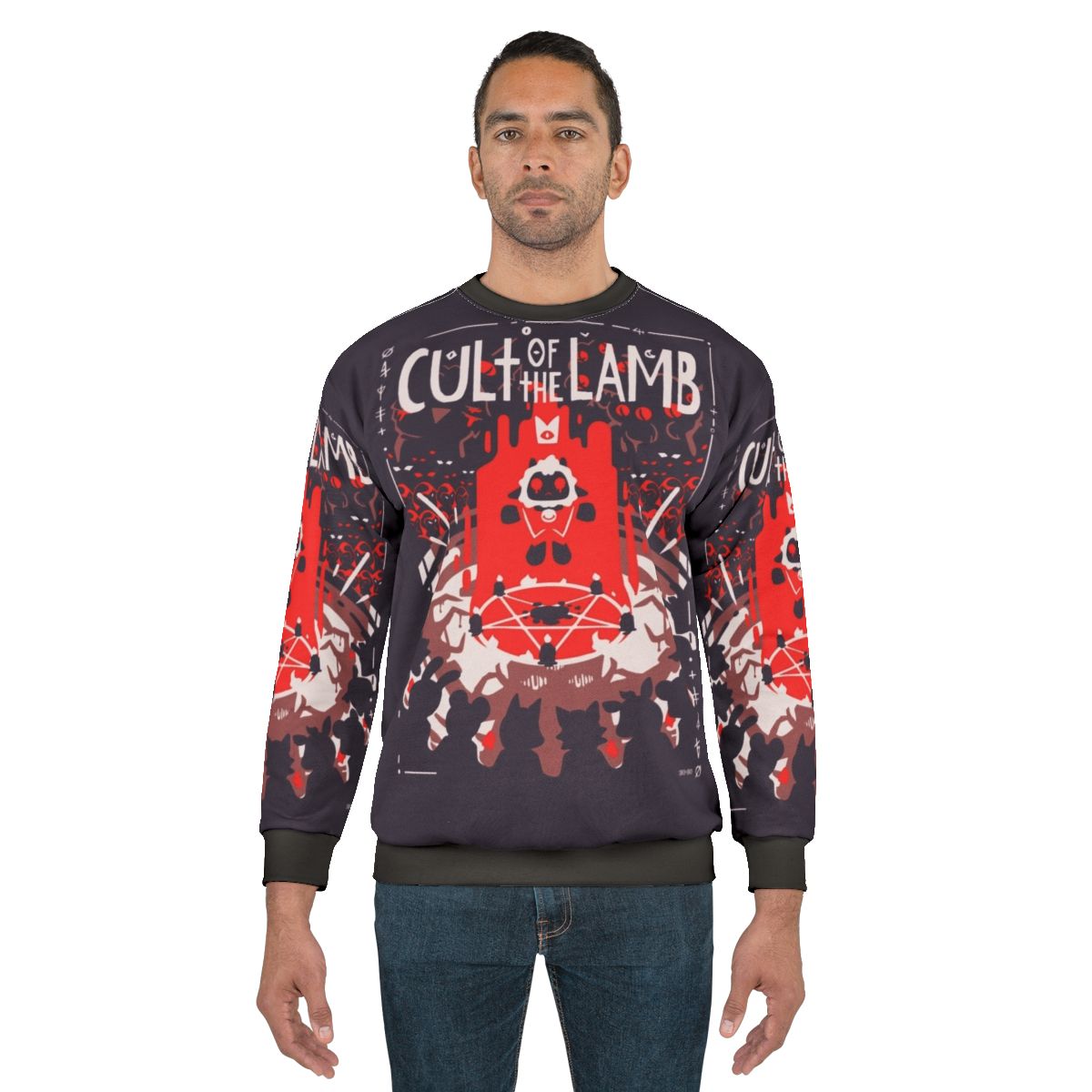 Cult of the Lamb video game themed sweatshirt