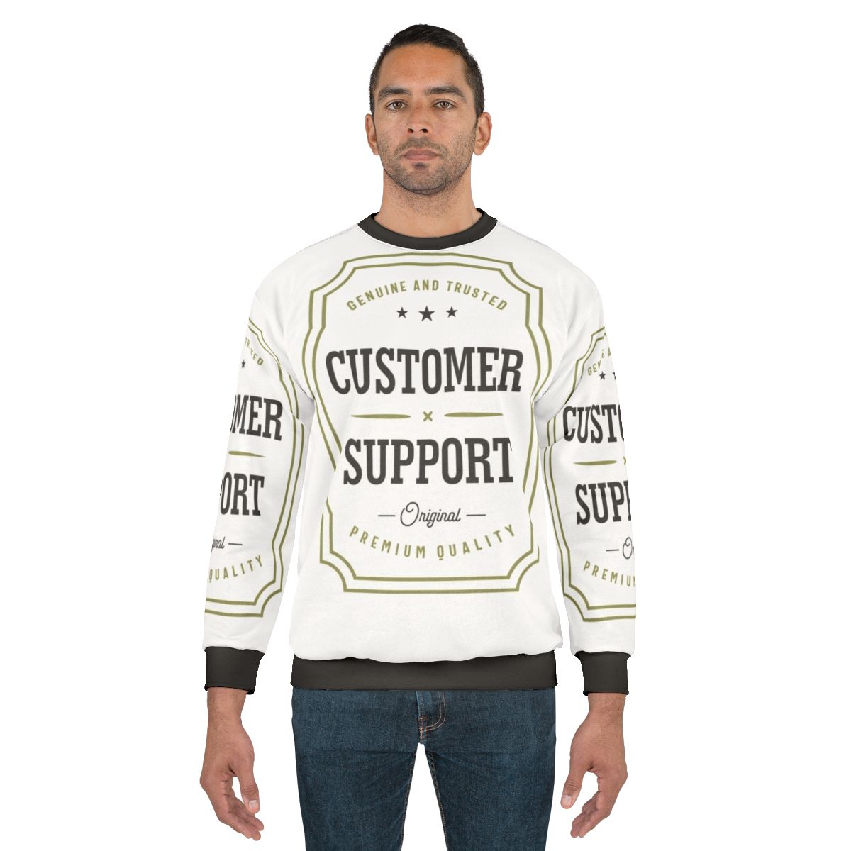Customer support sweatshirt with logo