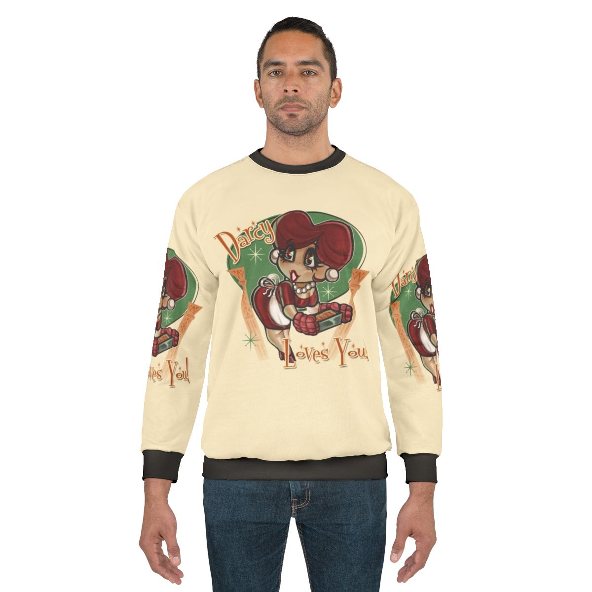 Retro 1950s heart design sweatshirt