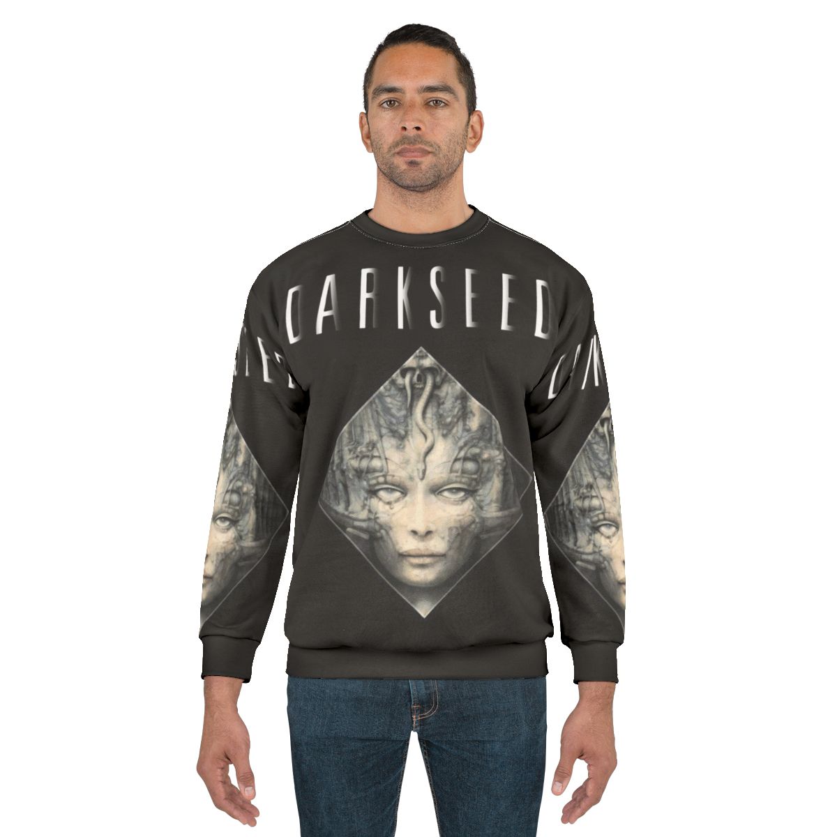 Dark Seed Retro Gaming Biomechanical Horror Sweatshirt
