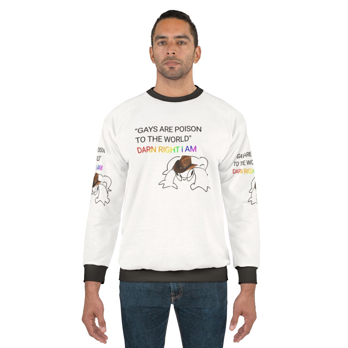 Vintage brown cowboi hat edition sweatshirt with retro panam airline logo