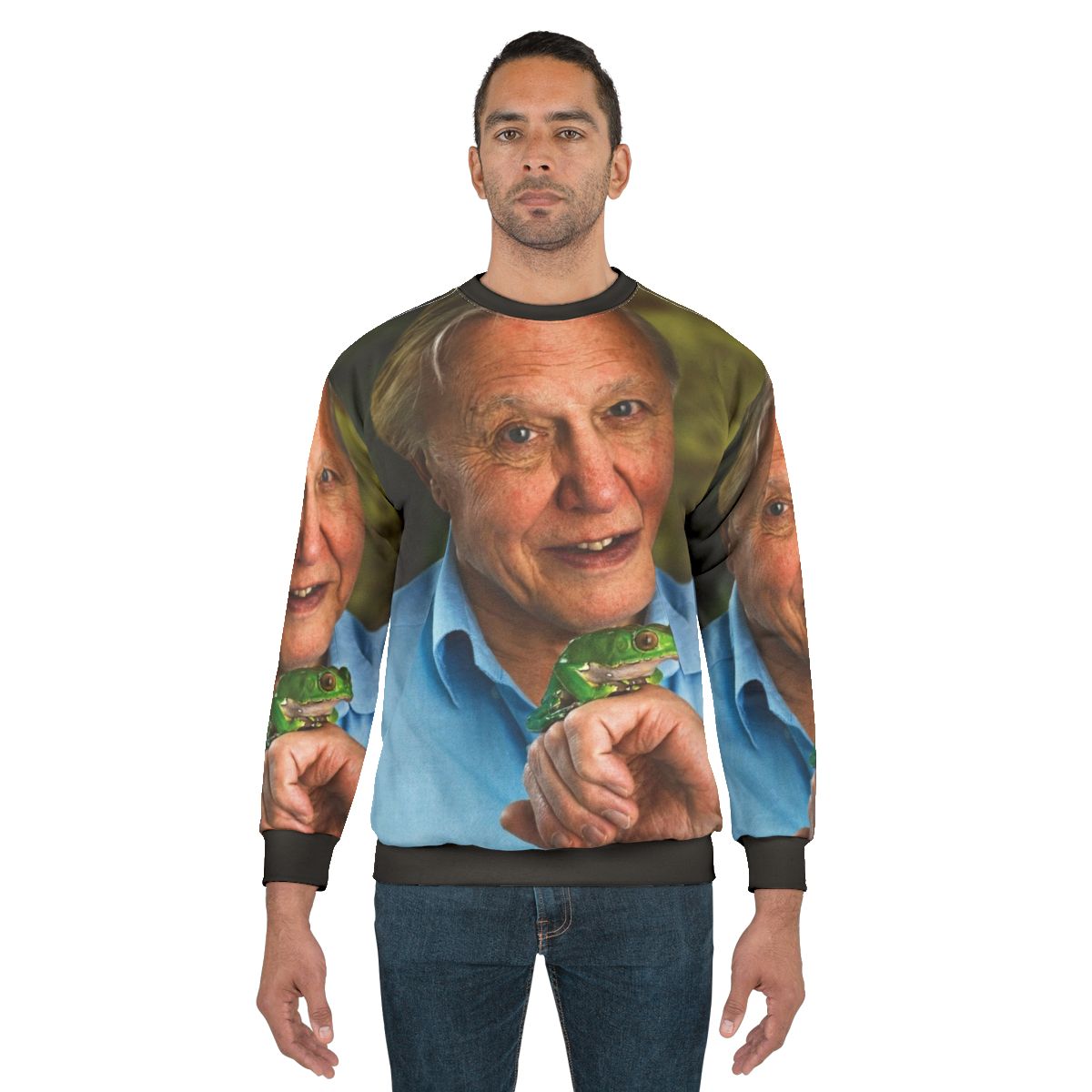 david attenborough all over print sweatshirt