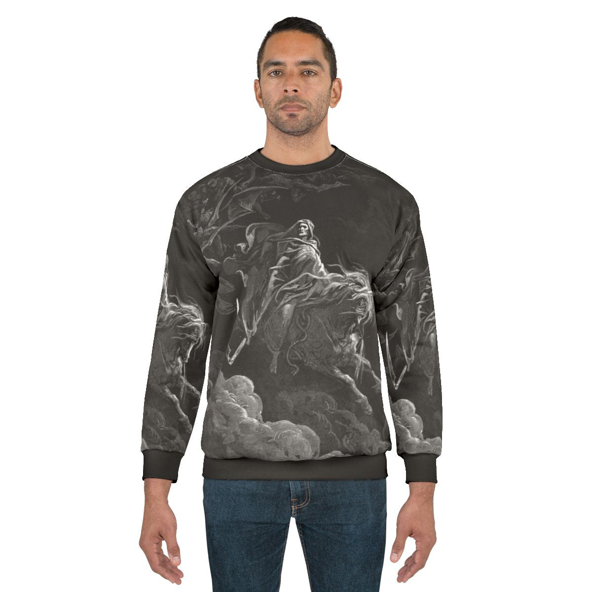 Gustave Dore's 'Death on a Pale Horse' gothic sweatshirt design