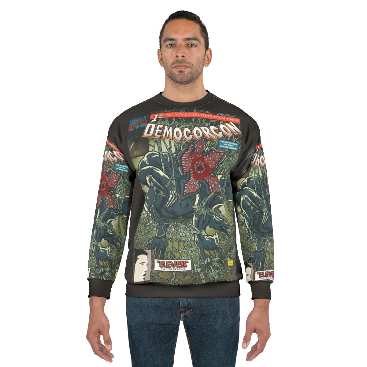 Demogorgon 1 Sweatshirt - Stranger Things inspired graphic tee with horror monster design