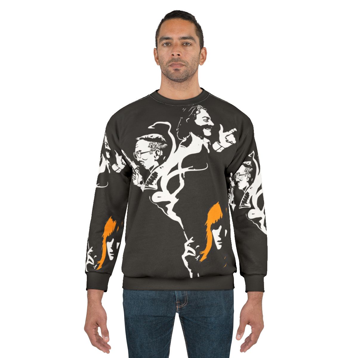 Disco Elysium Noir Sweatshirt with Psychedelic Gaming Fanart