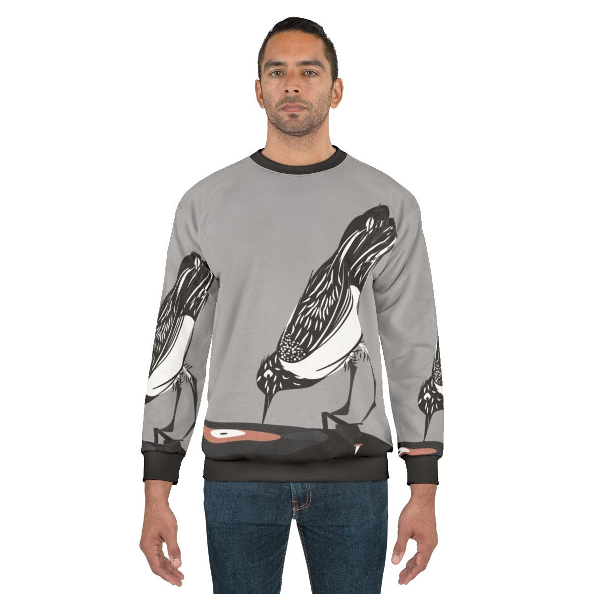 Magpie DJ Sweatshirt with Vintage Turntable Design