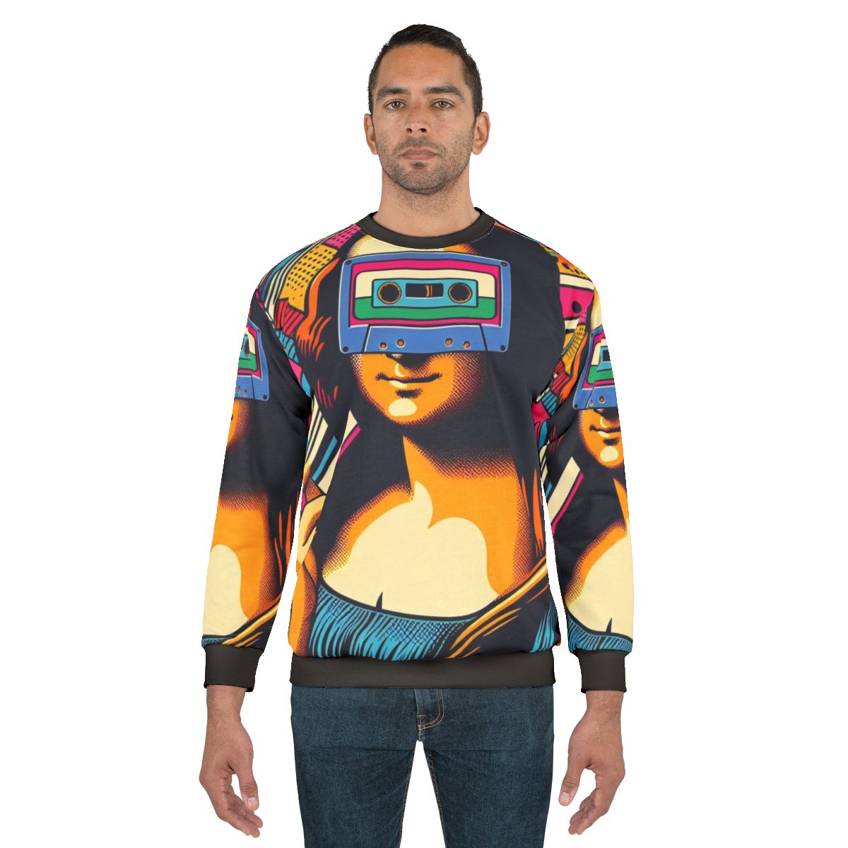 Retro analog DJ Mona Lisa sweatshirt