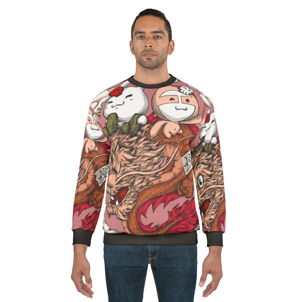 Dragon bunny sloth design on a cozy sweatshirt