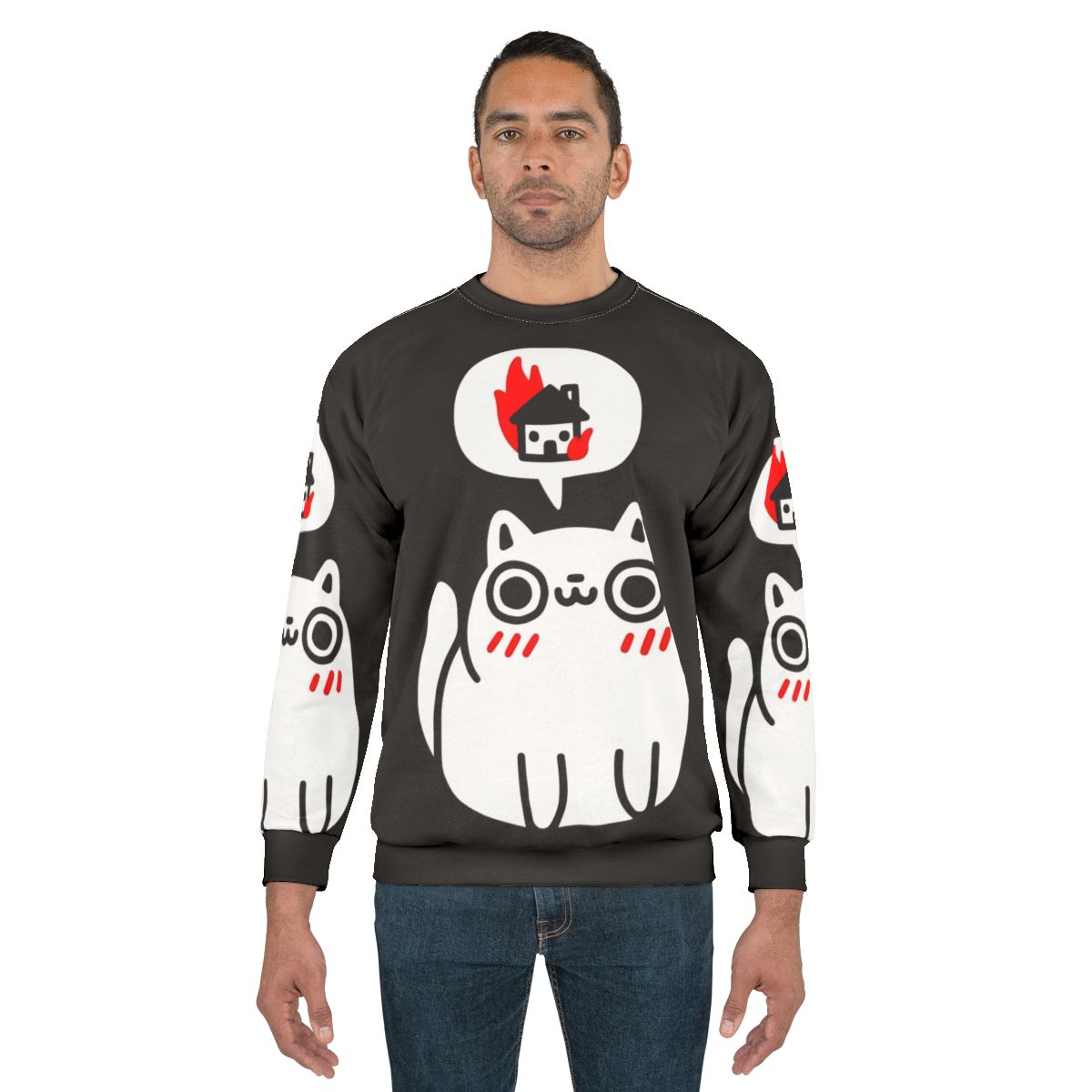 Dreaming of Destruction Sweatshirt featuring a cute and mischievous cat