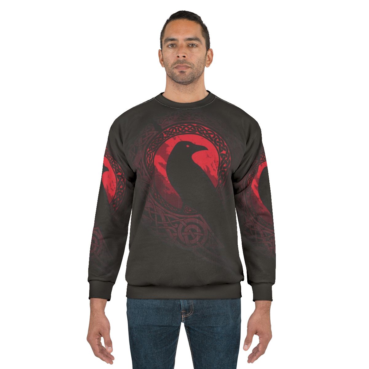 Edda Sweatshirt with Nordic Mythology Inspired Tribal Design