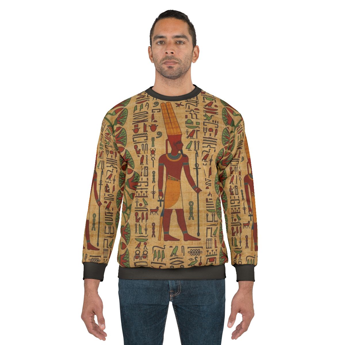 Amun Ra Egyptian Mythology Papyrus Print Sweatshirt