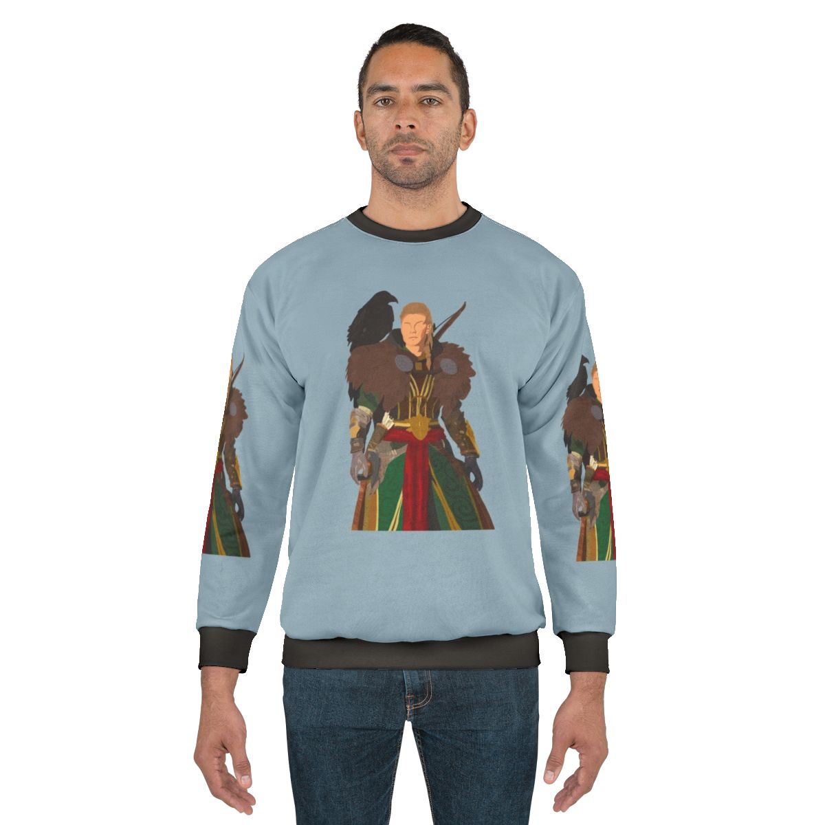 Eivor Sweatshirt with Raven Graphic Design