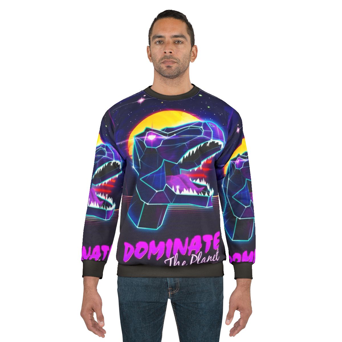 Electric Jurassic Rex Dinosaur Sweatshirt