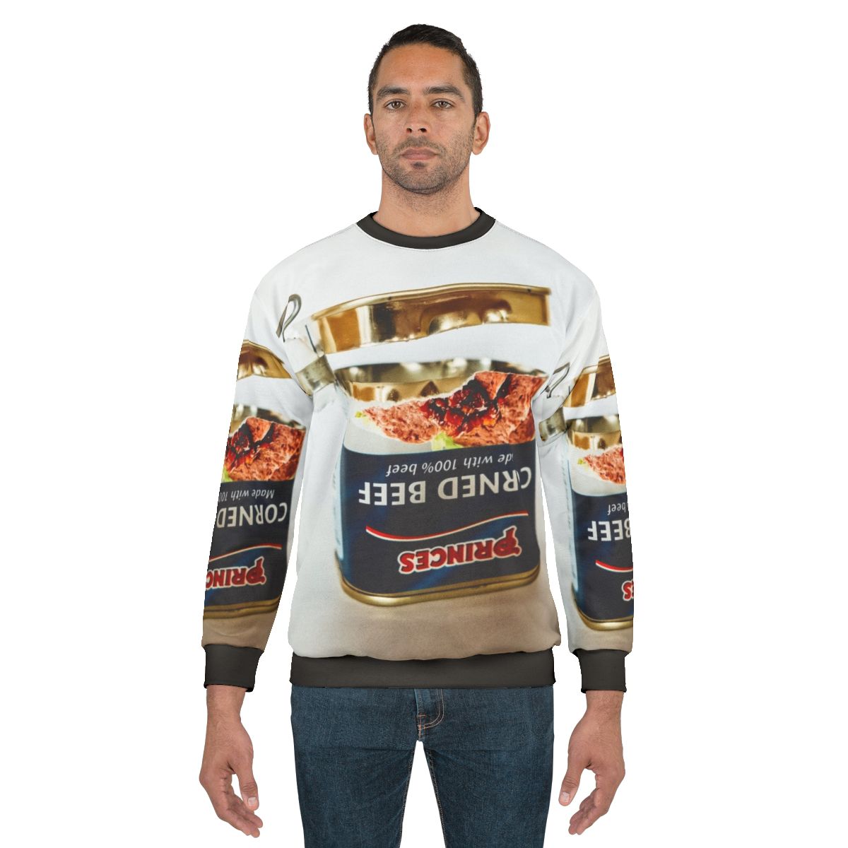 Empty tin of corned beef graphic sweatshirt