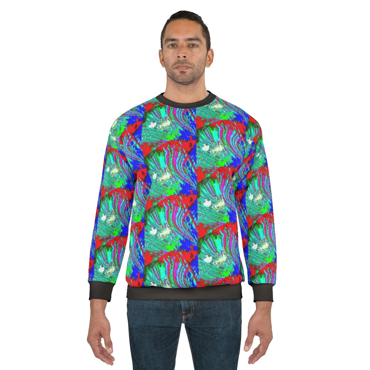 Iridescent pixelated everglades pacifist sweatshirt