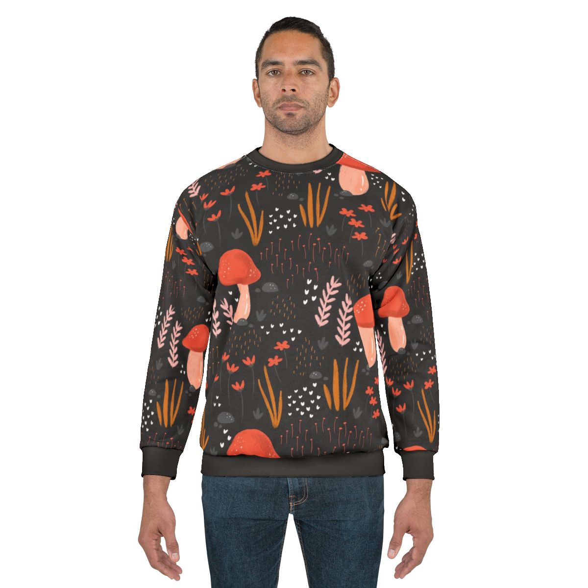 Fairy garden sweatshirt with botanical and floral design