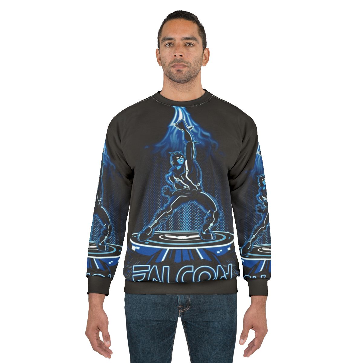 Faltron Sweatshirt featuring Tron-inspired retro gaming design