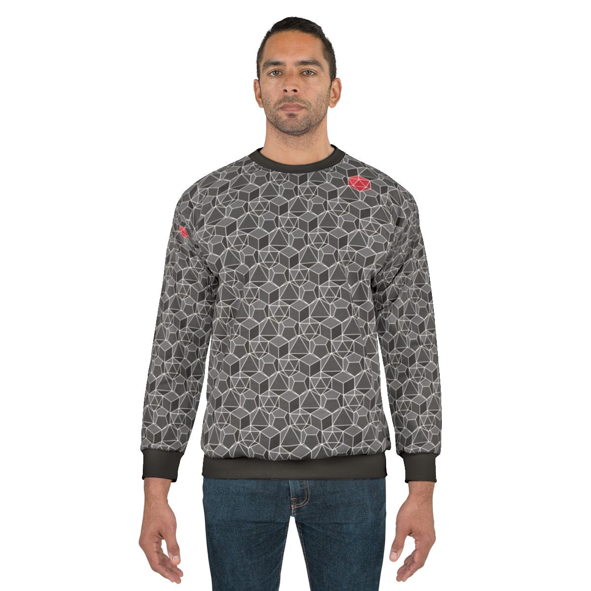 Fantasy dice pattern dungeons and dragons sweatshirt