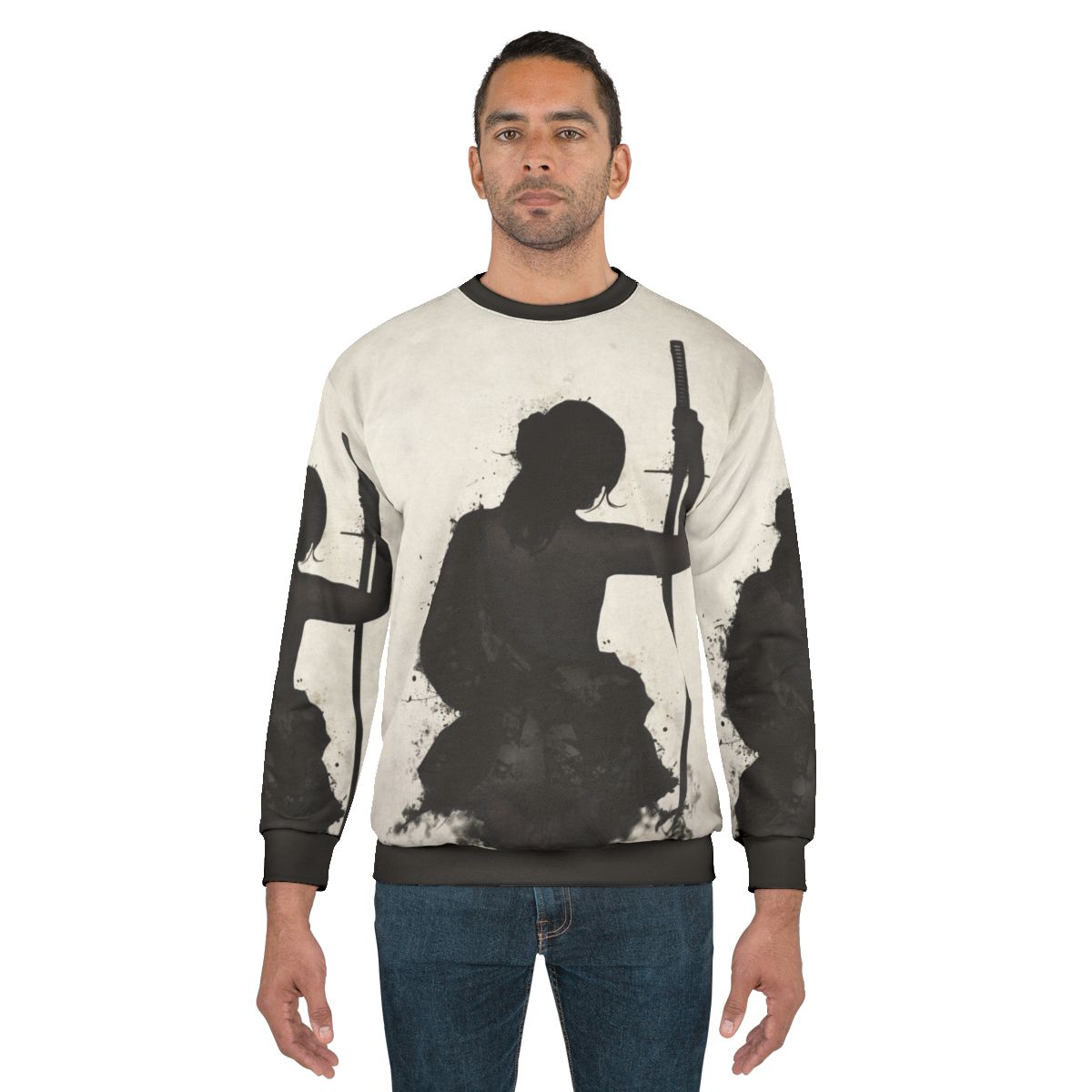 Powerful female samurai onna bugeisha warrior woman in Japanese art style sweatshirt